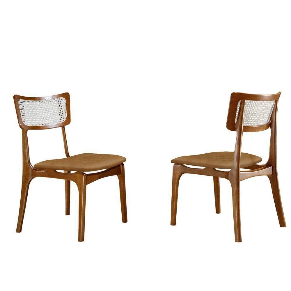 Conjunto 2 Cadeiras De Madeira Viena Star Caramelo Imbuia