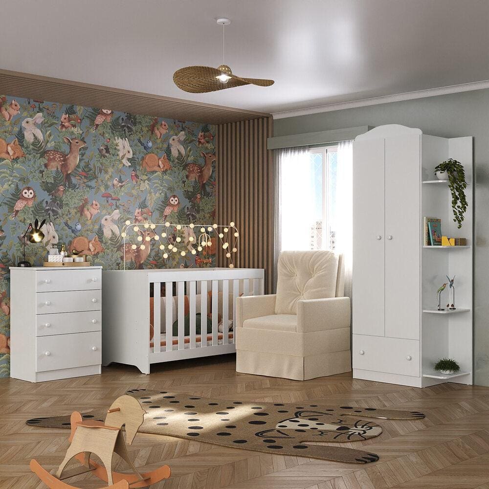 Quarto Infantil Completo com Poltrona de Amamentação Multimóveis MP4068