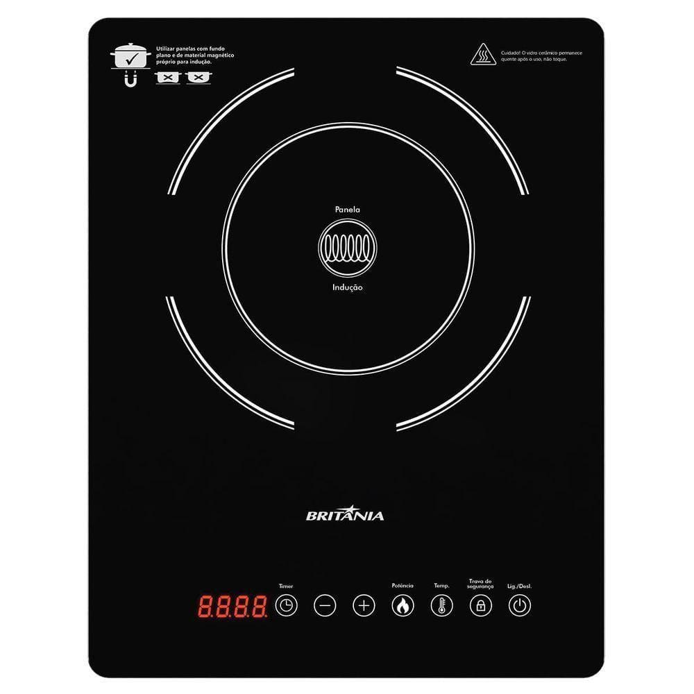 Cooktop De Indução Britânia Bct14p 10 Níveis Bivolt