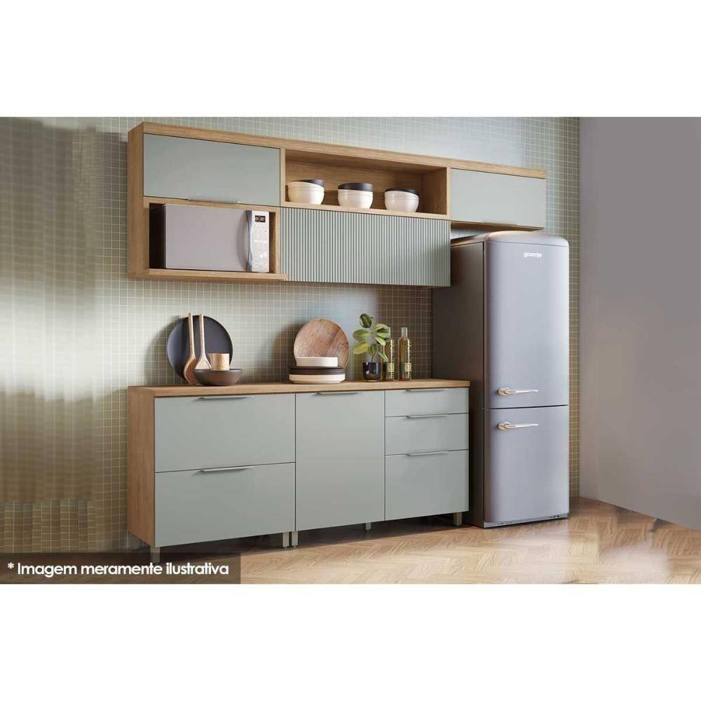 Cozinha Completa Completa Marquesa 5 Peças Nature/verde - Nesher