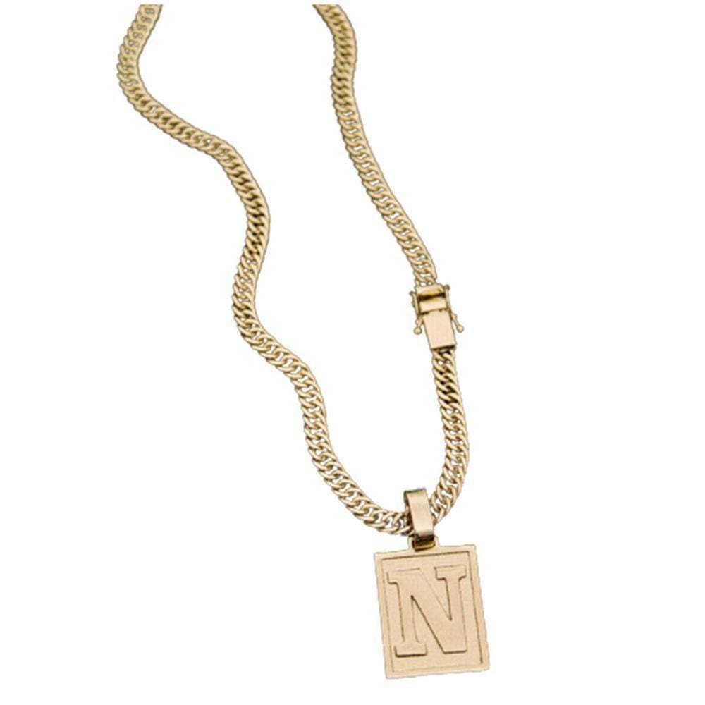 Colar Grumet Duplo Pingente Com A Inicial Para Nomes Com N