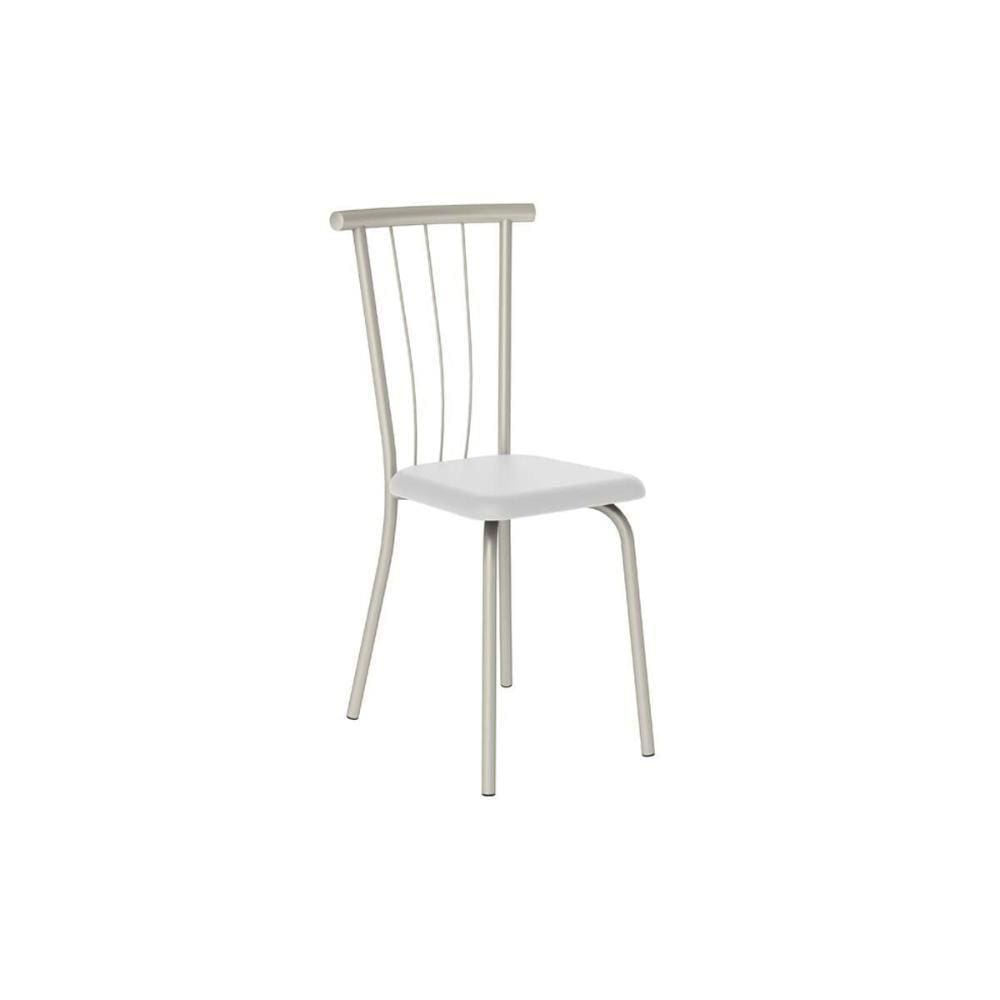 Cadeira 154 Kit Prata Assento Courano Branco