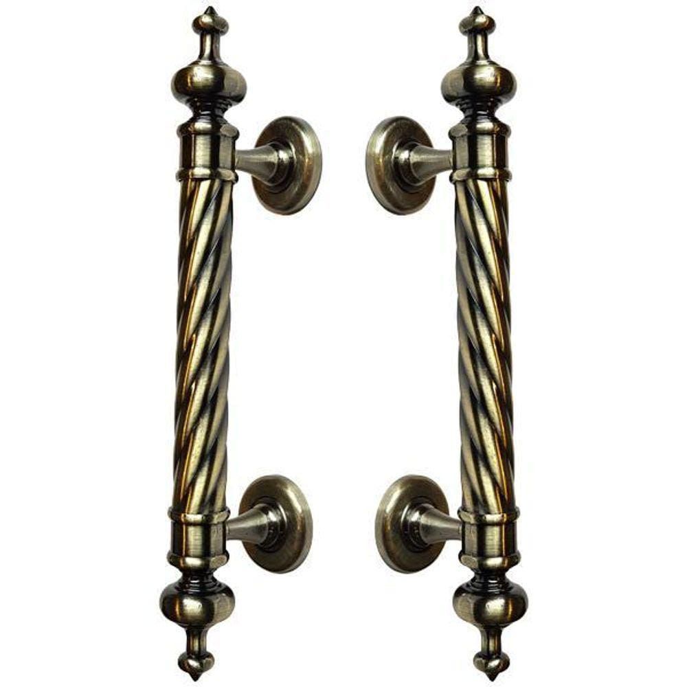 Puxador Duplo Napoli 305mm Bronze Antigo Porta Pivotante