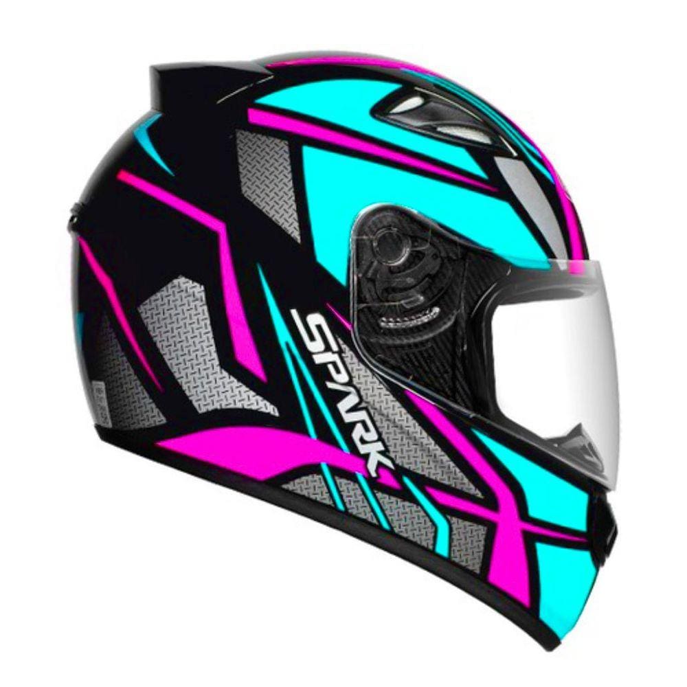Capacete Ebf Spark Spider Preto Rosa e Tiffany