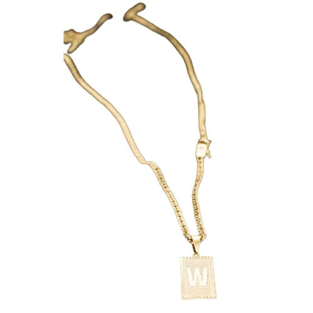 Cordão Grumet Duplo Com Pingente Da Inicial W