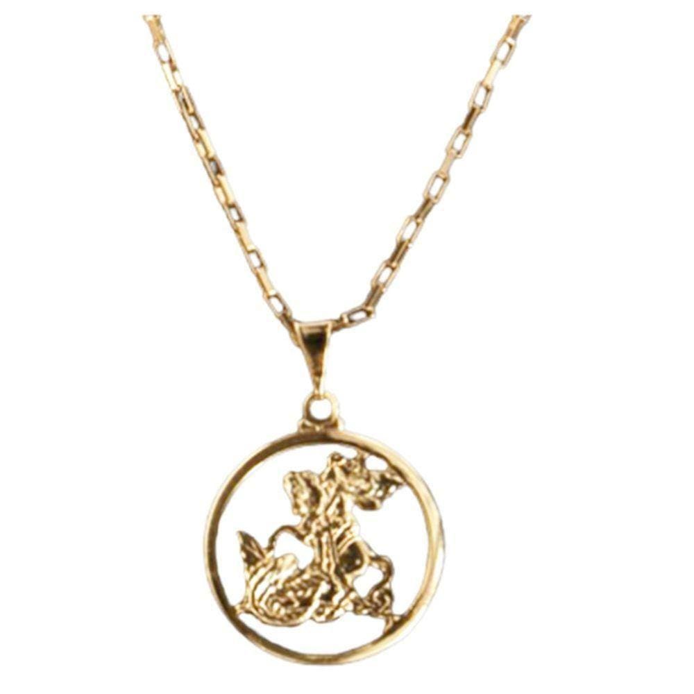 Corrente Com Pingente São Jorge Medalha Vazada