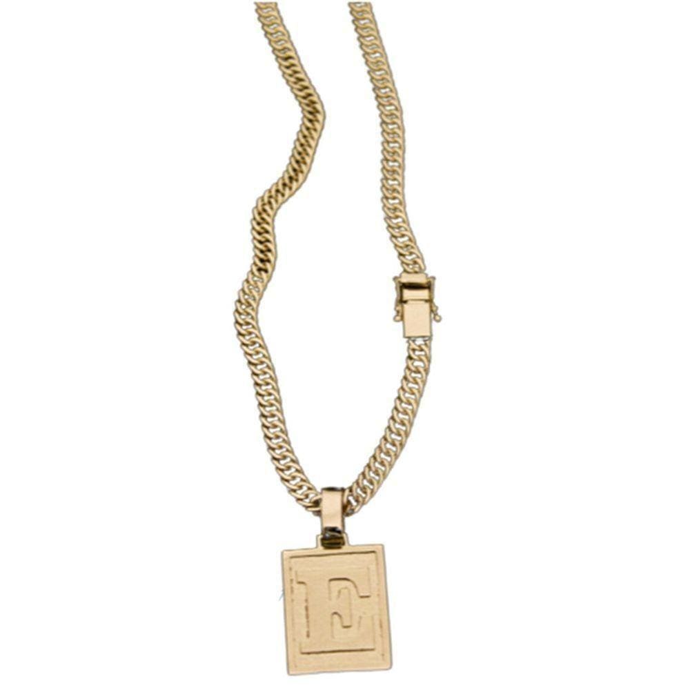 Cordão Fecho Lateral Duplo Pingente Letra E Cordão