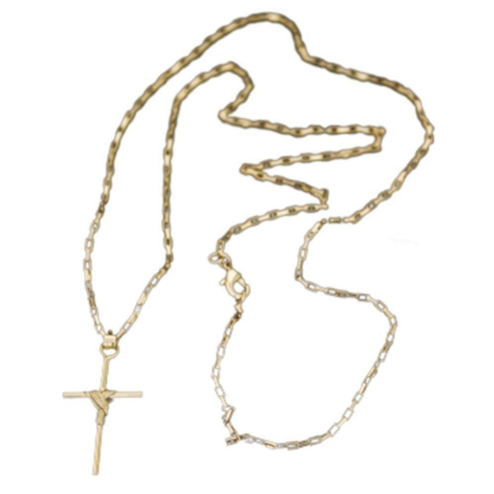 Corrente Com Pingente Cruz Fio Palito Não Enferruja