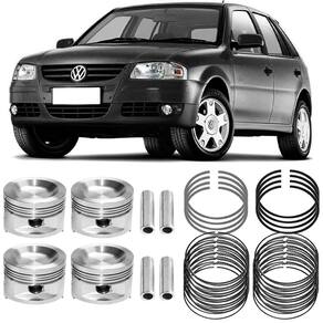 Kit Pistão Anel Std Volkswagen Gol G4 1.0 2005 a 2013 Flex Metal Leve