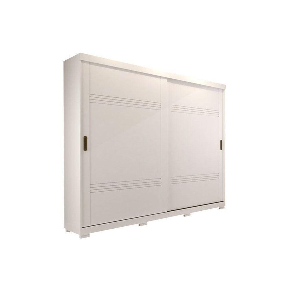 Guarda Roupa 2 Portas De Correr E 4 Gavetas C/ Pés Blumenau Branco - Panan