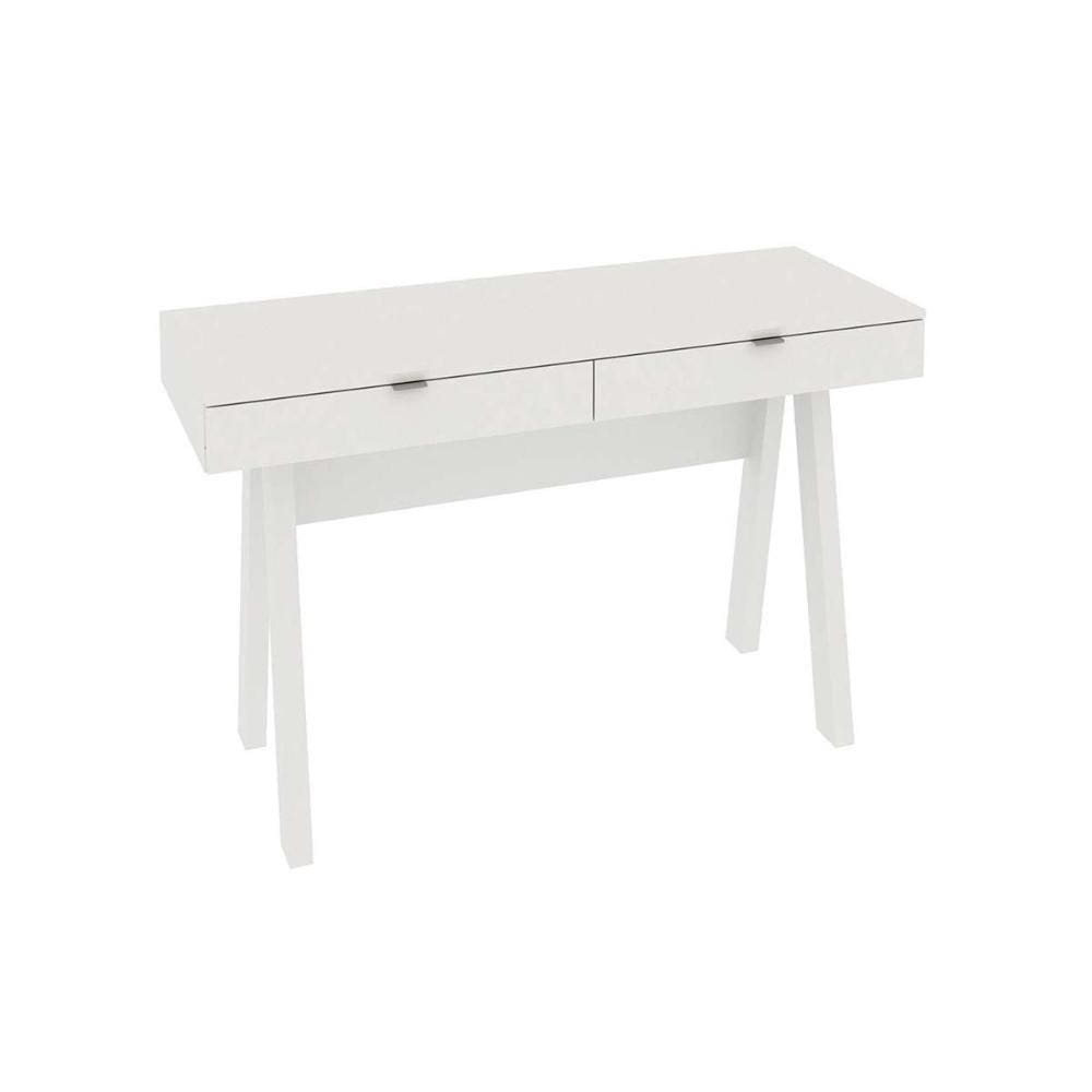 Escrivaninha P/ Escritório Me4128 C/ 2 Gavetas Branco - Tecno Mobili