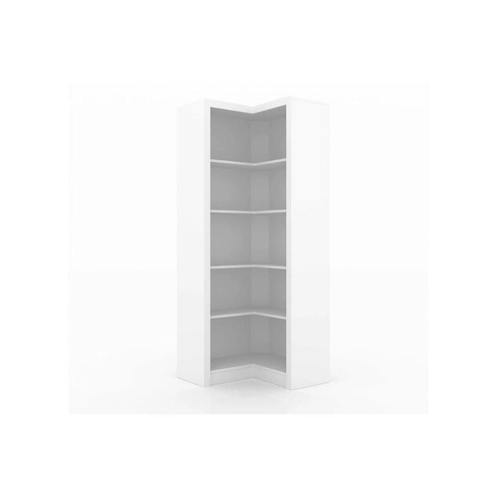 Estante Livreiro Casal Me4132 De Canto C/ 4 Prateleiras Branco - Tecno Mobili
