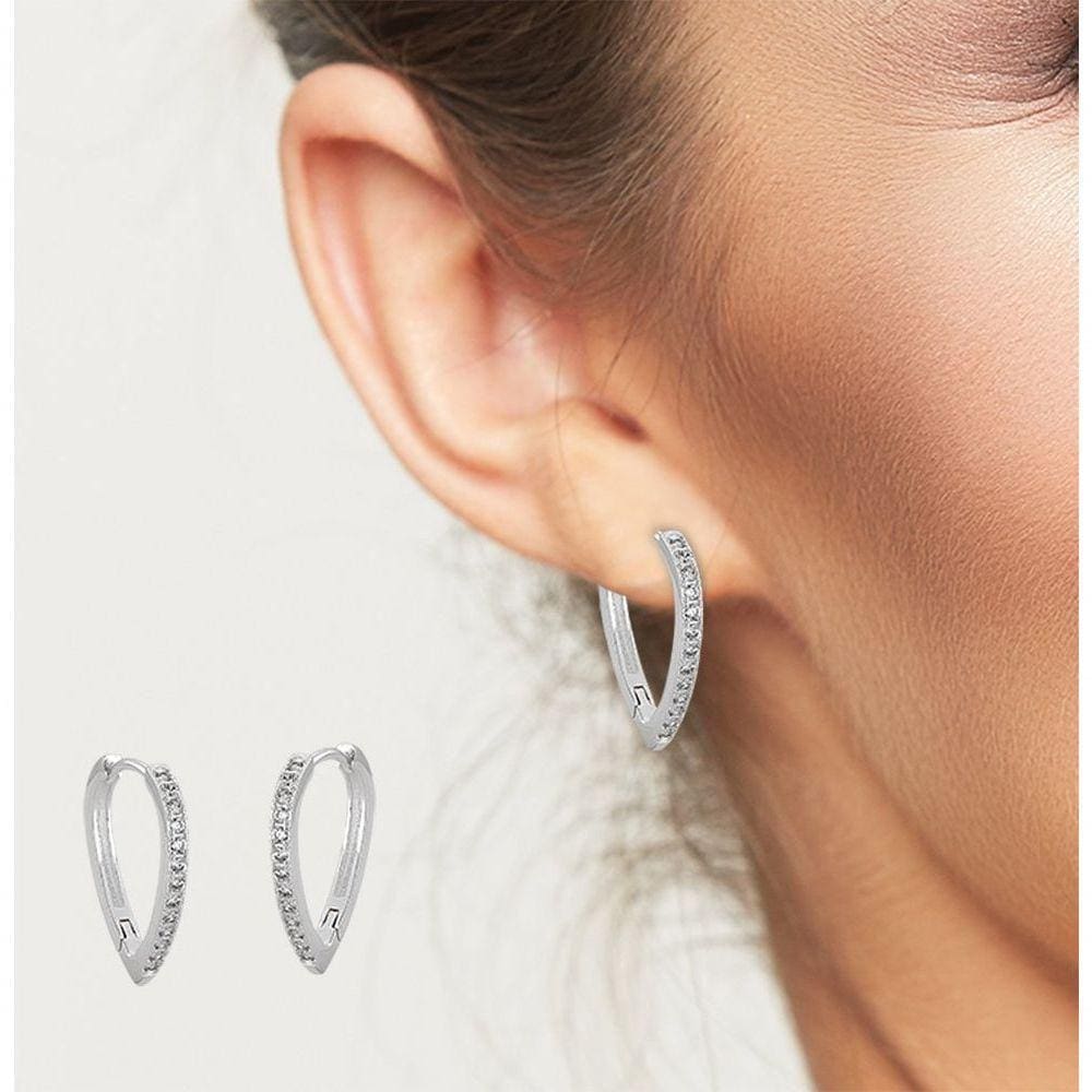 Brinco Argola Coração Médio Prata 925