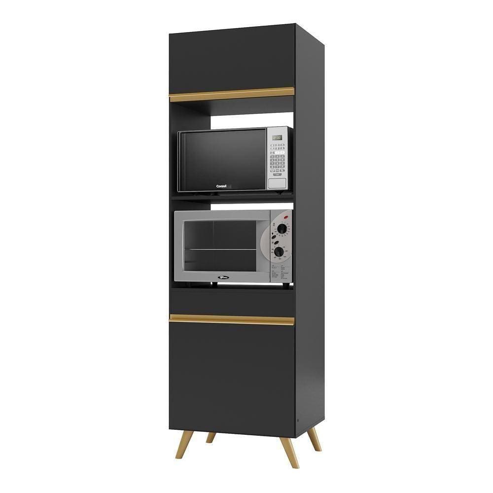 Paneleiro 2 Portas Para Forno E Microondas Veneza Gb Fg3679 Preto
