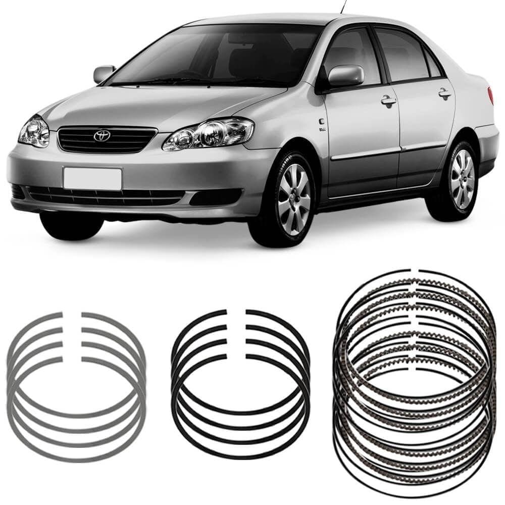Jogo Anel Segmento 0.50 Toyota Corolla 1.8 2002 a 2007 Gasolina Metal Leve