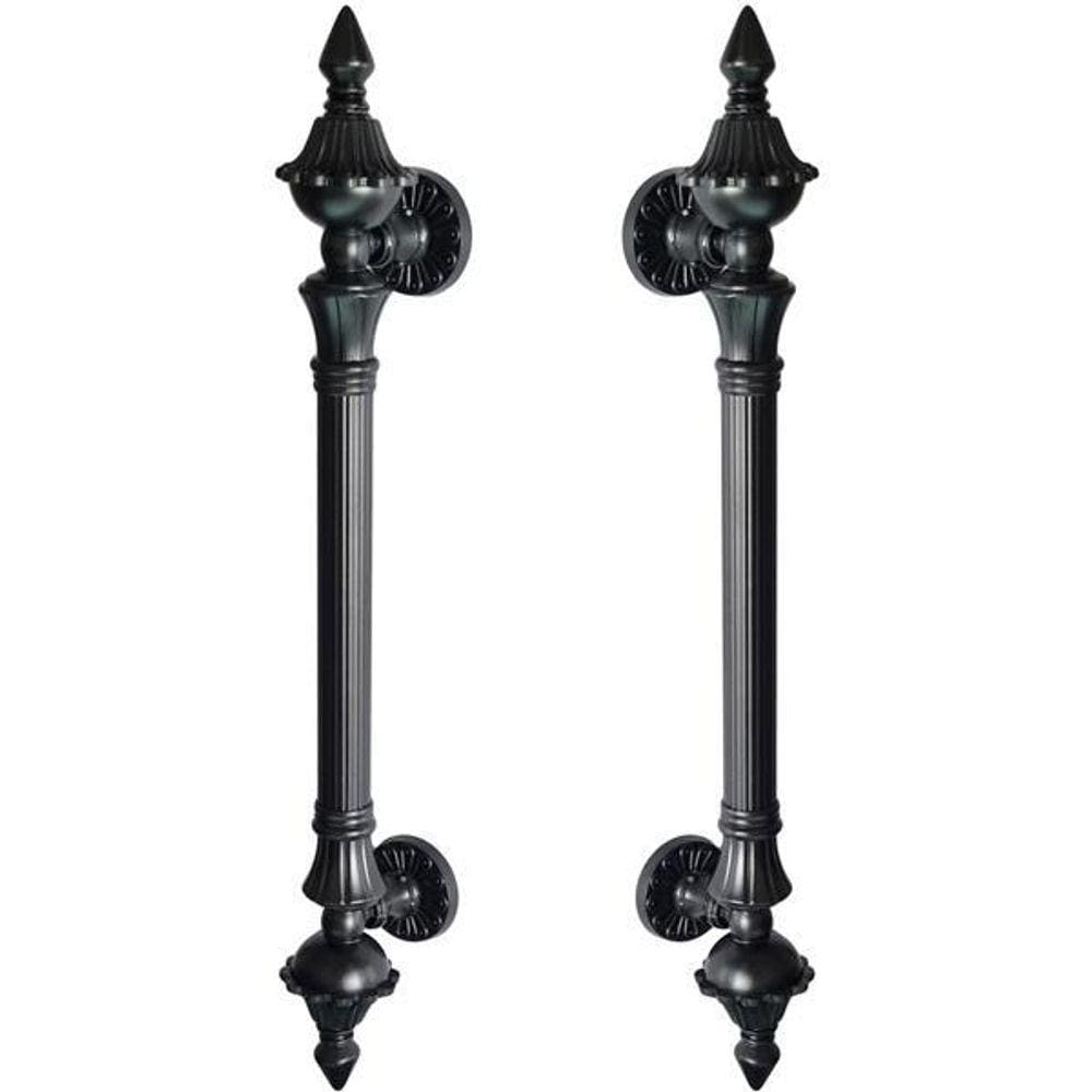 Puxador Duplo Classic 530mm Preto Fosco Porta Pivotante