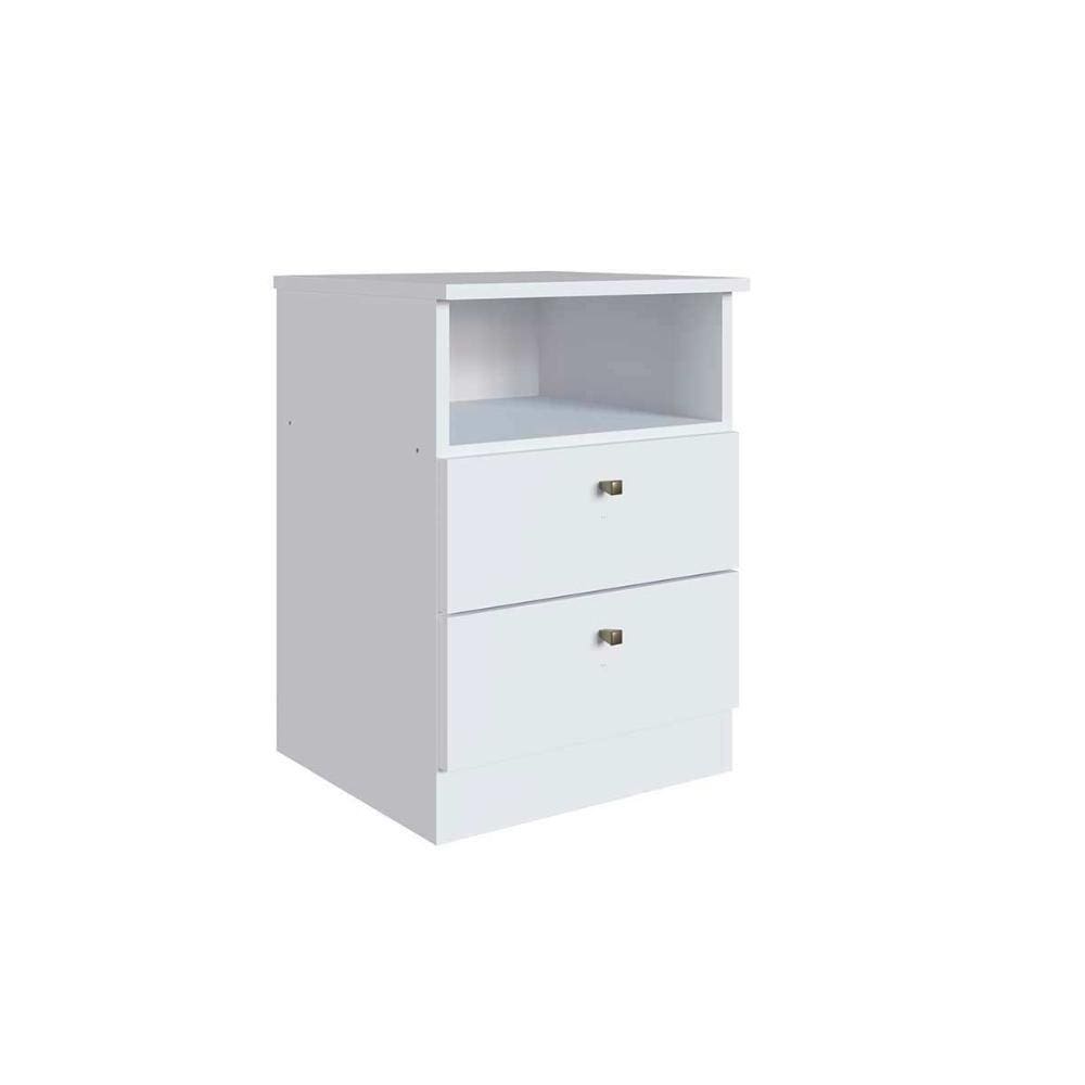 Mesa Cabeceira Casal Irlanda C- 2 Gavetas Branco - Genialflex