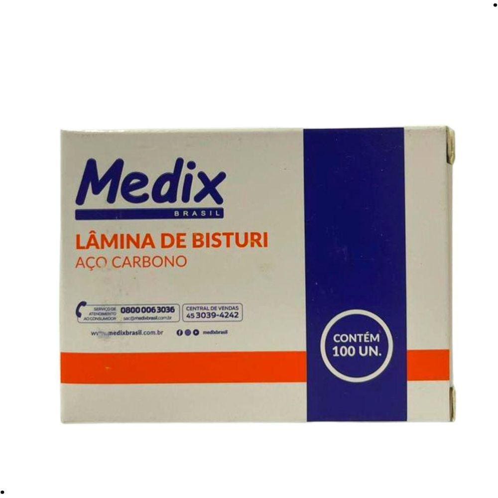 Lâmina Bisturi Nº 12 Aço Carbono 100Un Medix