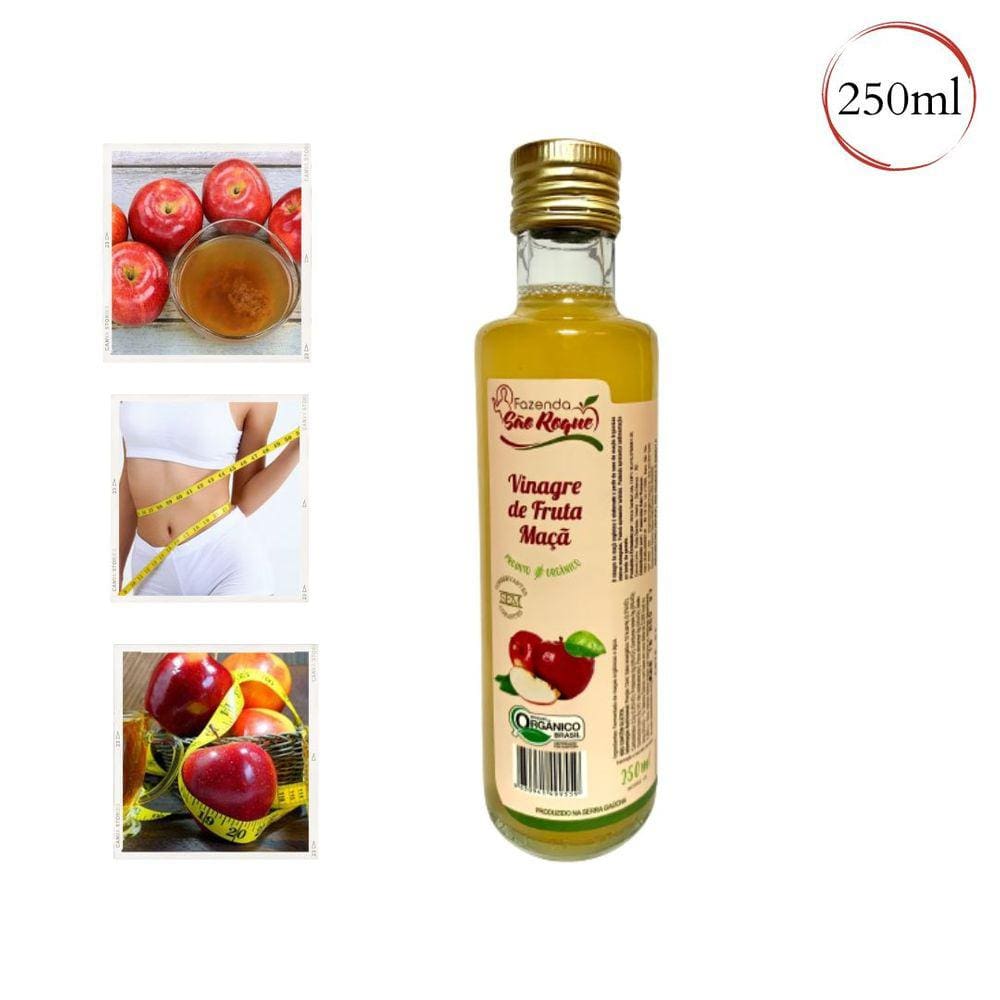 Vinagre de Maçã Orgânico 4,2 Acidez - Fazenda São Roque 250ml
