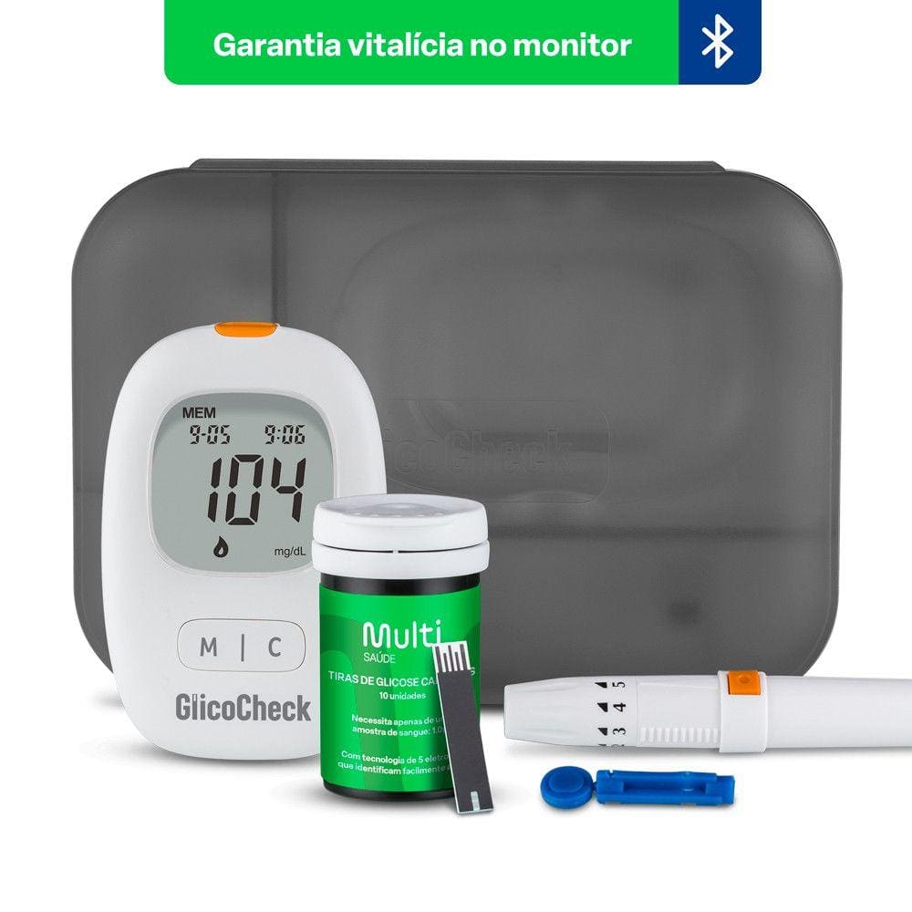 Monitor De Glicemia Glicocheck Care Plus - Bluetooth - Multi Saúde - HC488