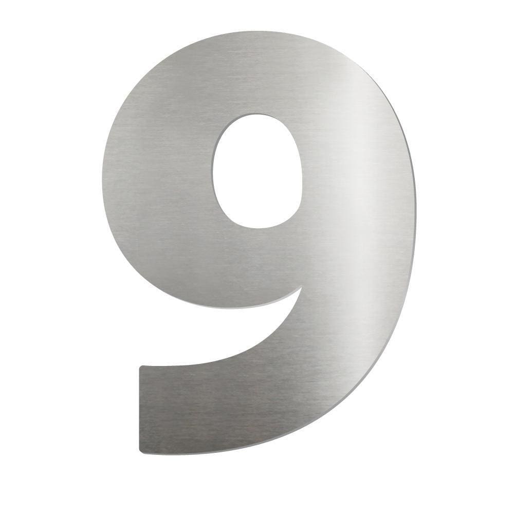Placa Numérica Biotag 9 em Aço Inox - Banheiros