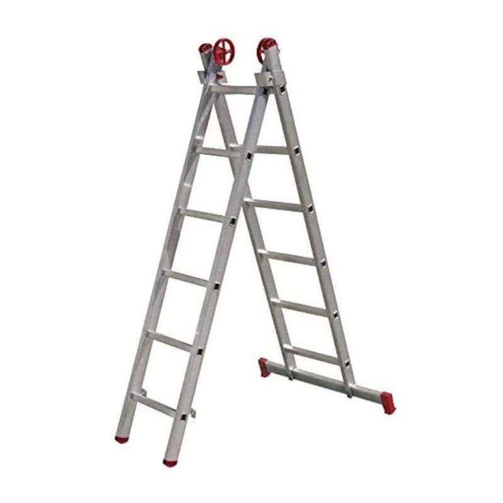 Escada Extensiva de Alumínio 6 x 2 Degraus 1.84 x 2.76 Metros ESC0615 BOTAFOGO