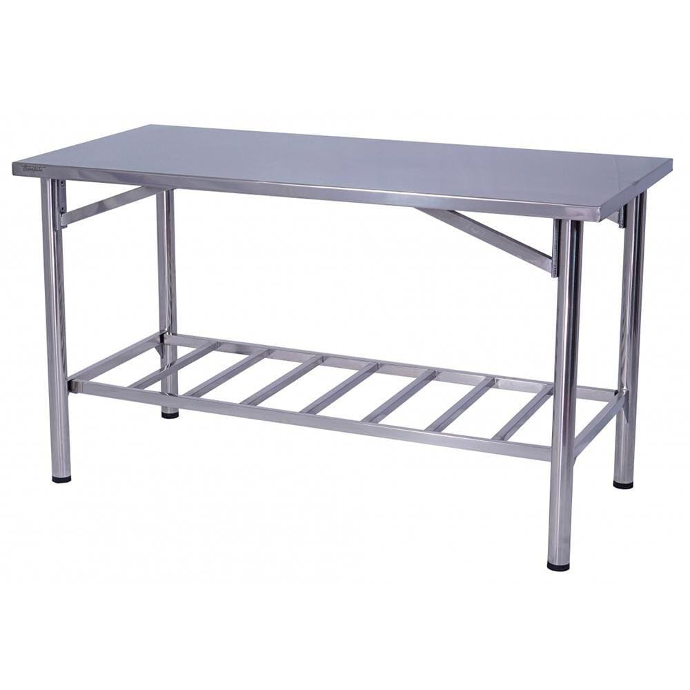 Mesa de Manipulação Benfati Inox 430 150X70CM Paneleiro Gradeado TB 2\" 407GR