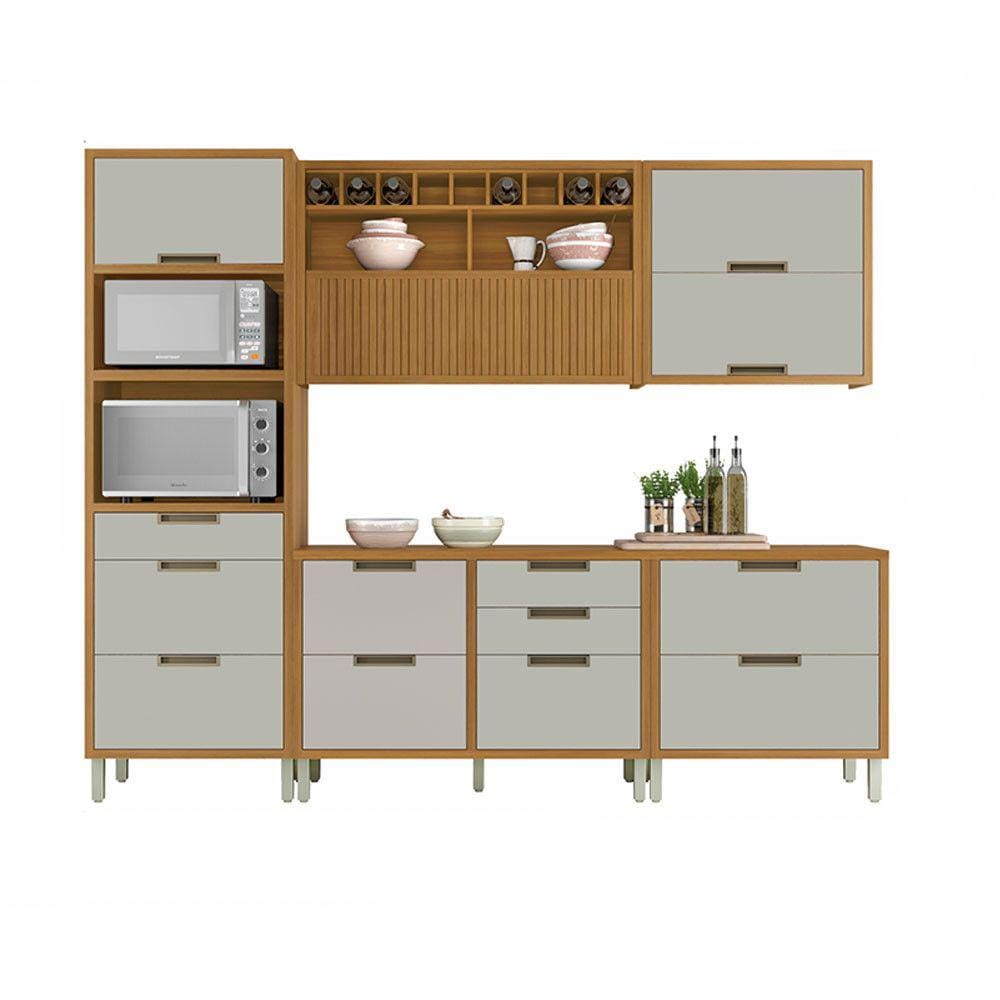 Cozinha Modulada 5 Peças Ripado Nesher Imperatriz Torre Quente Mdf