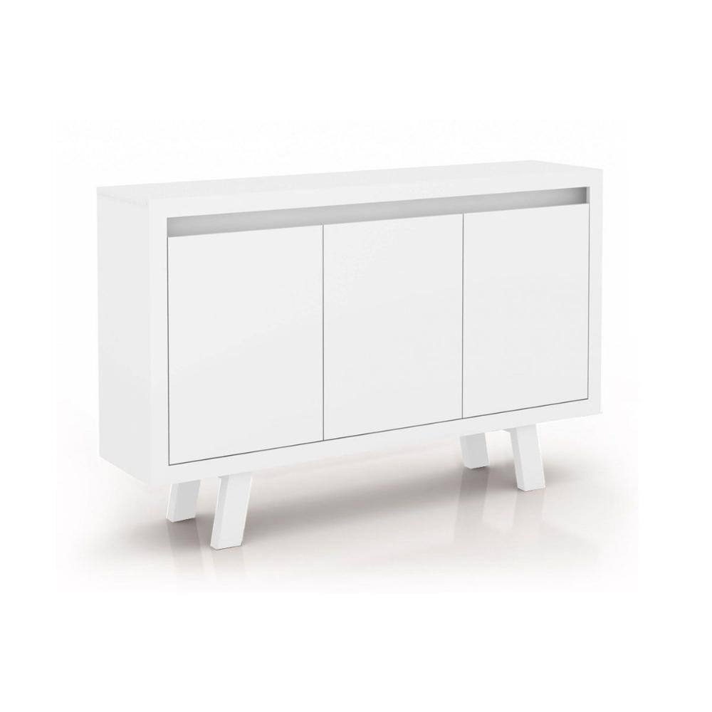 Balcão De Escritório Me4120 C/ 3 Portas Branco - Tecno Mobili