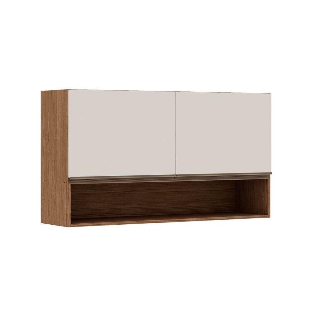 Armário De Cozinha Modulado Conecta C/ 2 Portas Off White/ebano - Genialflex