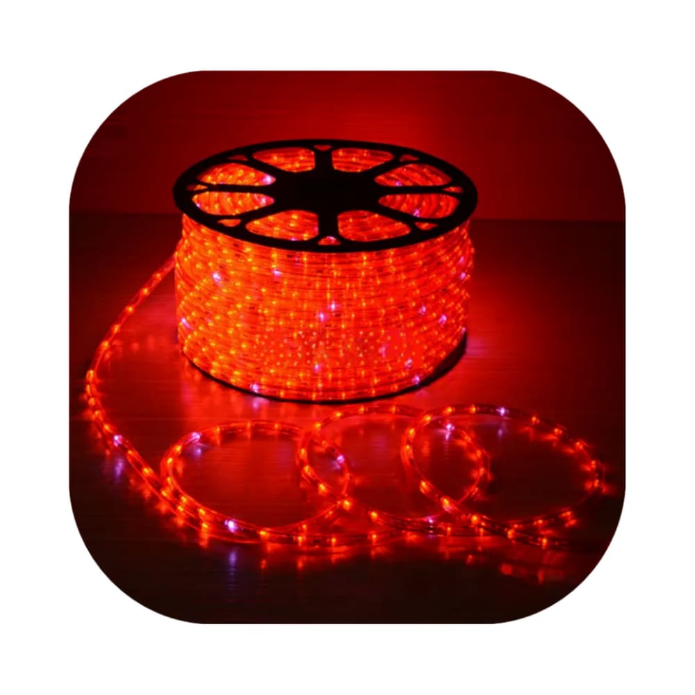 Mangueira Led Redonda 100m 13mm C/ Strobo Decoração Natal Uso Externo Vermelho 220V