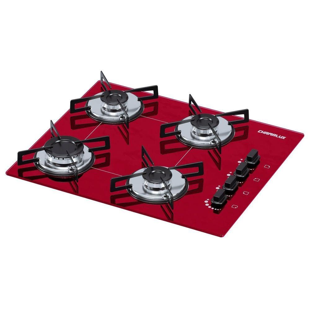 Cooktop 4 Bocas Ultra Chama Chamalux Vermelho
