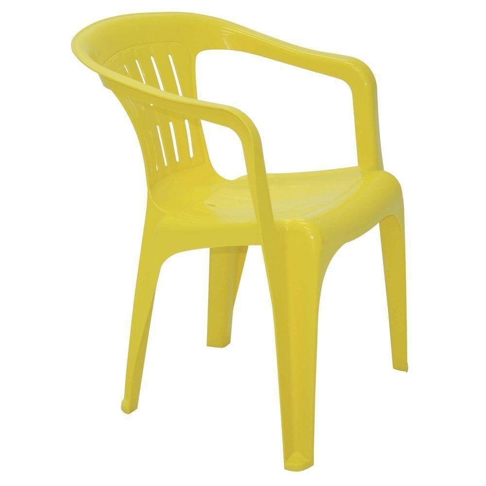 Cadeira Tramontina Atalaia Basic Com Braços Em Polipropileno Amarelo Tramontina