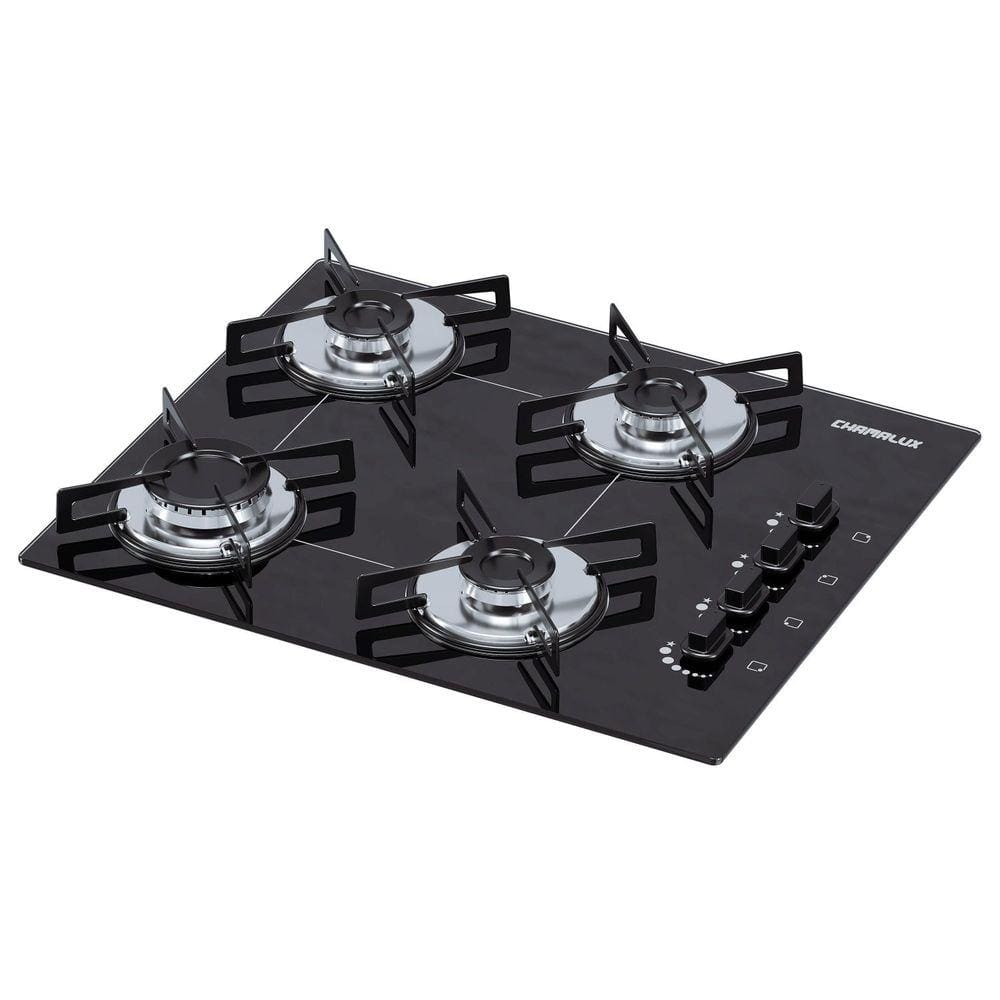 Cooktop 4 Bocas Ultra Chama Chamalux Preto