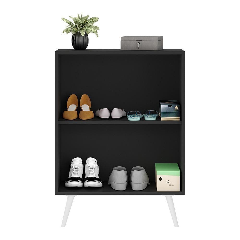 Sapateira 2 Portas Retrô Nina Preta/branca