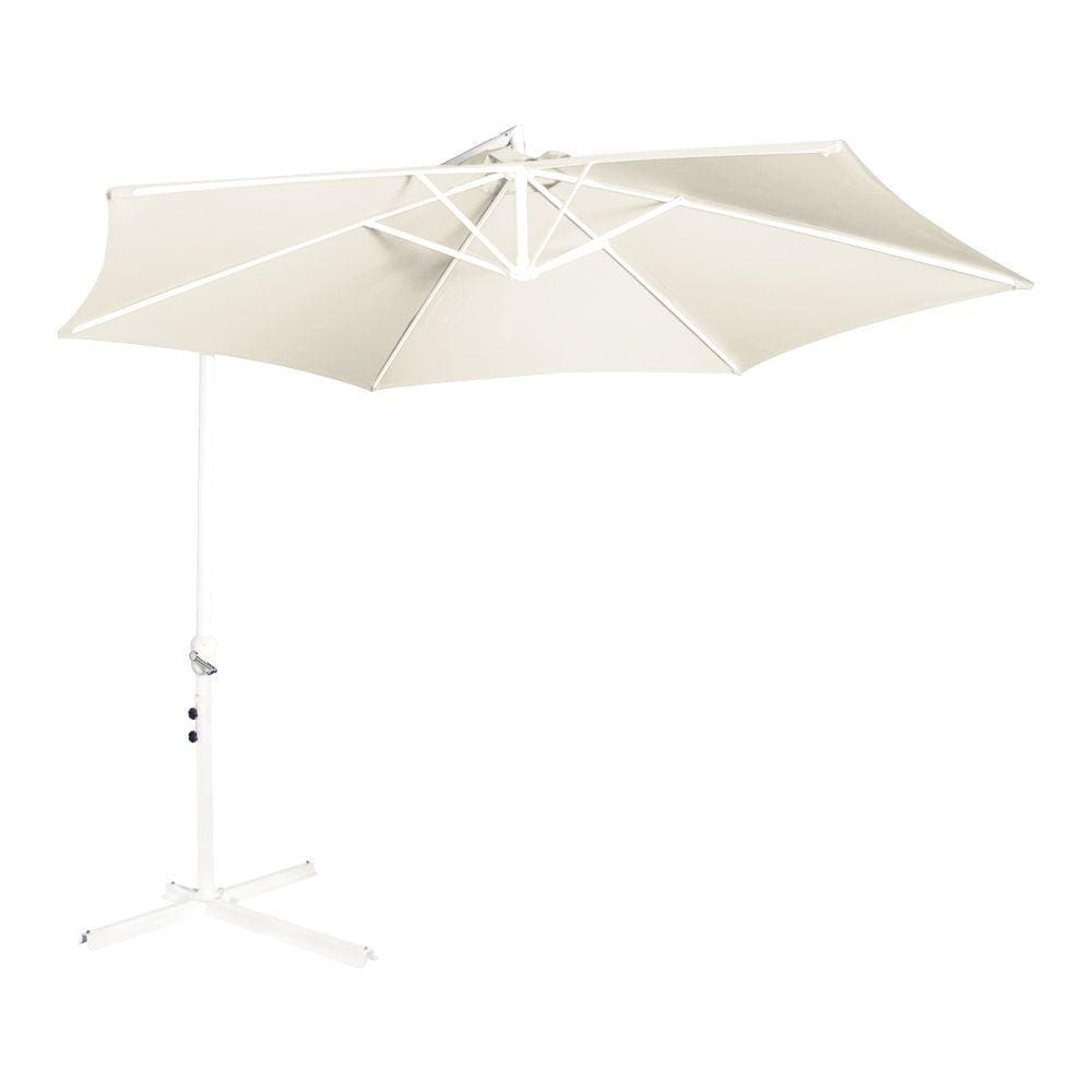 Ombrelone Guarda Sol Malibu 3,0m para Praia Jardins com Base Manivela Bege Mor