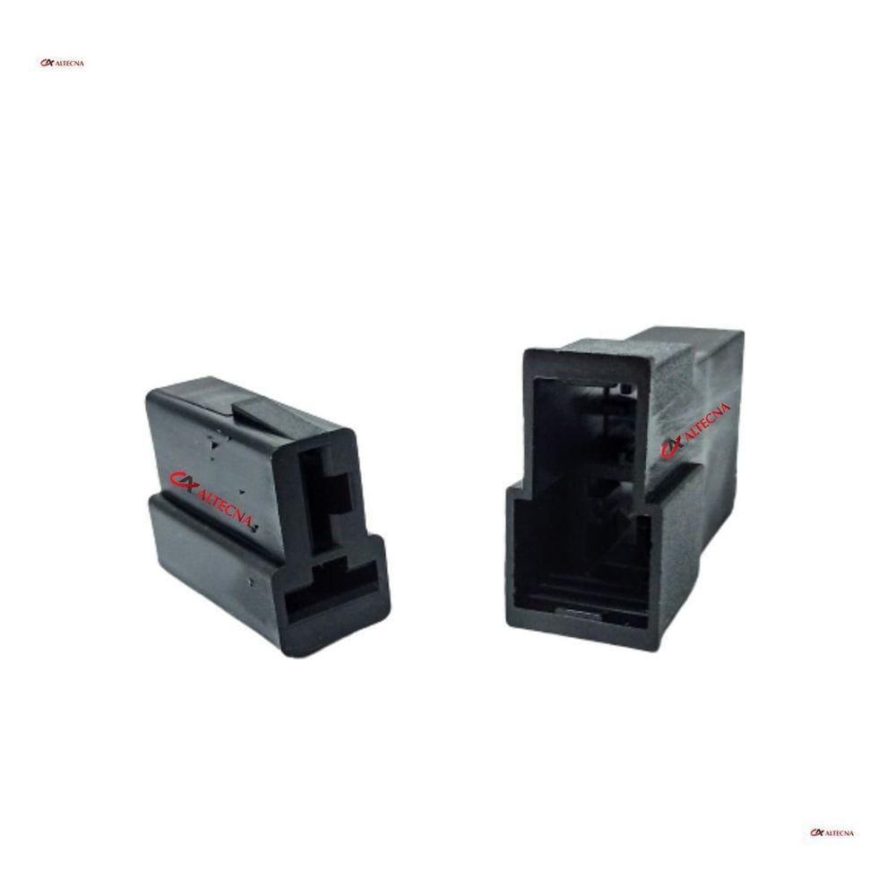 Conector 2 Vias Macho Fêmea T Preto Conjunto Com 25 Pares