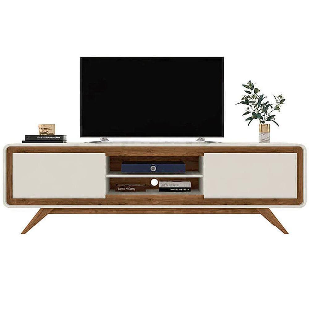 Rack Channel 180cm para TV até 60 Polegadas 2 Portas Fabrimóveis Cor Off White Nature