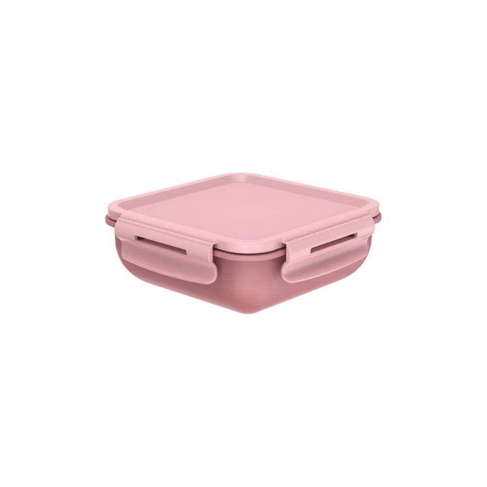 Mini Marmita Hermética Quadrada C/ Divisória e Tampa 14cm OU