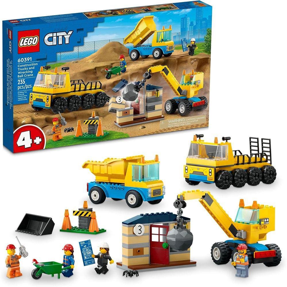 LEGO City - Caminhões de Construção e Guindaste com Bola de Demolição 60391