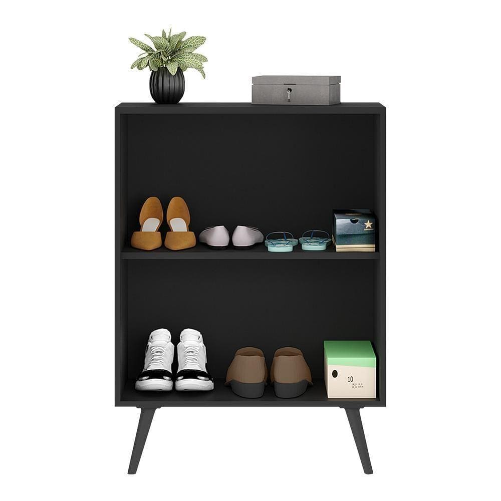 Sapateira 2 Portas Retrô Com Espelho Nina Preta