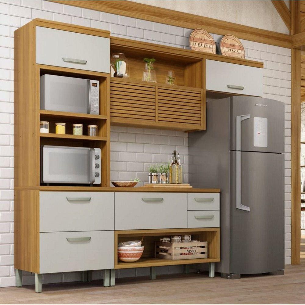 Cozinha 3 Peças Ripado Torre Quente Princesa 100 MDF Nesher