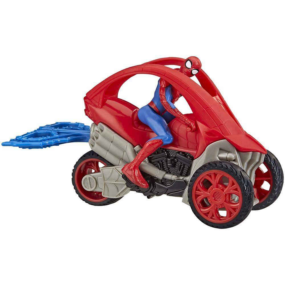 Brinquedo de ação Spider-Man Stunt Vehicle de 15 cm para maiores de 4 anos