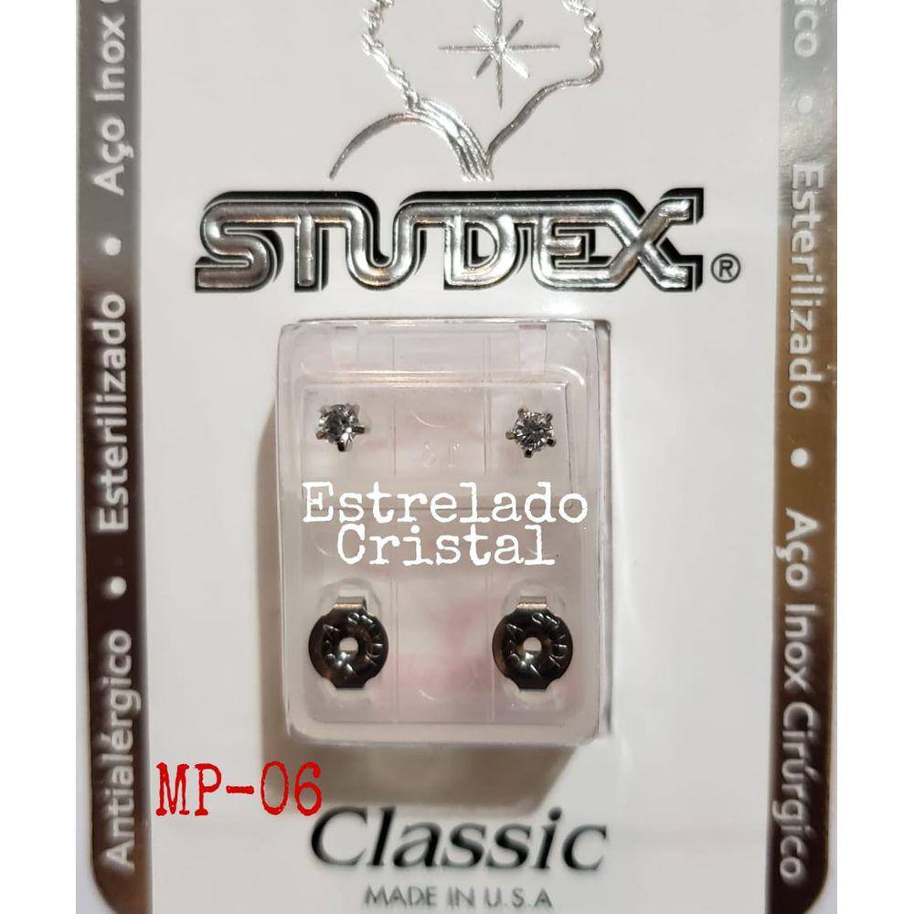 Brinco Studex Classic 4Mm Tiffany Cristal Medio Prata