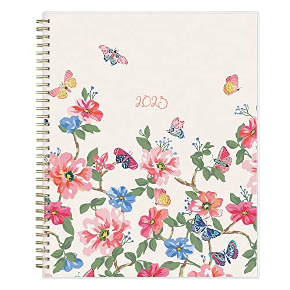 Agenda de 2023, semanal e mensal, de janeiro a dezembro, 21,6 cm x 27,9 cm, capa fosca, Wirebound, Fly By