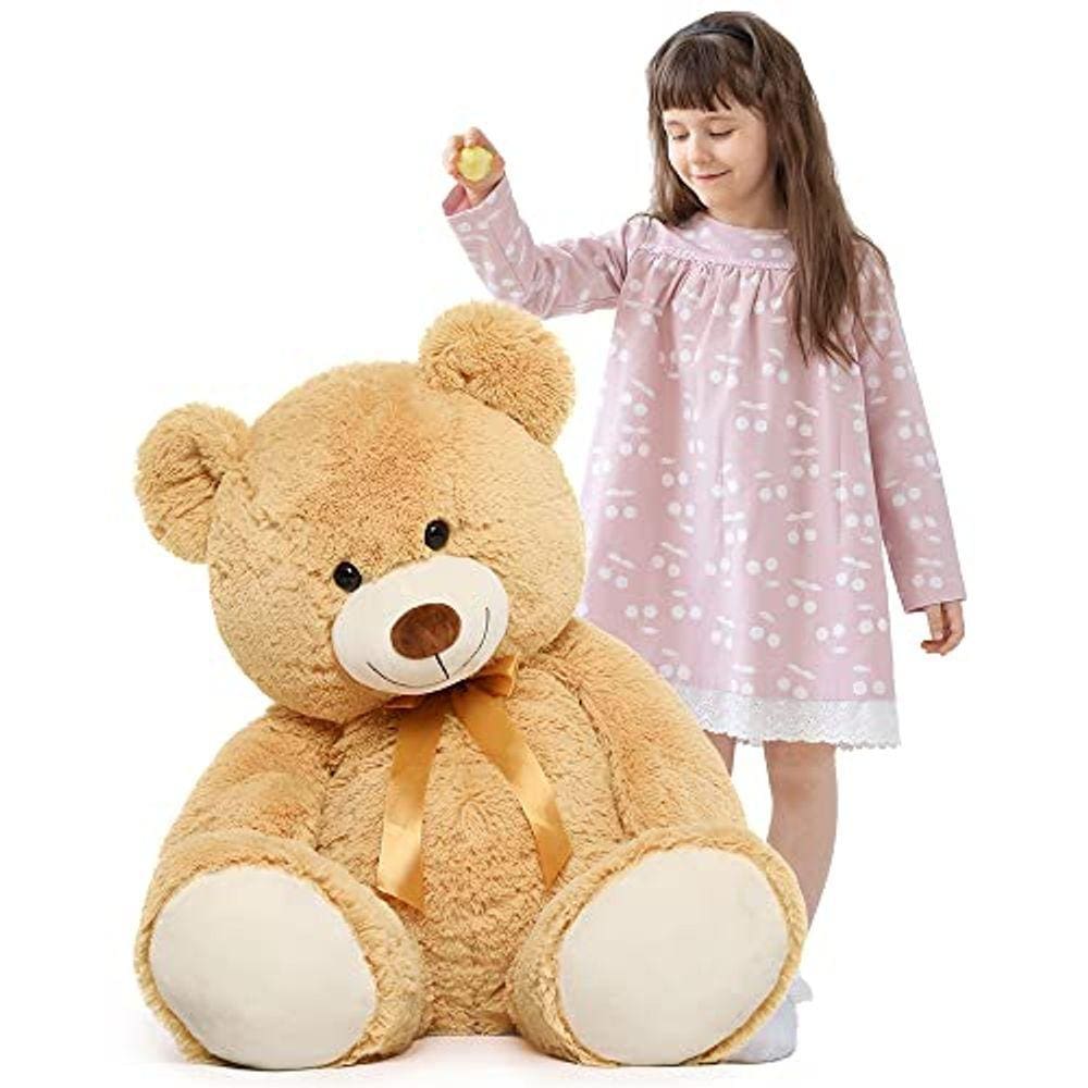 Urso de pelúcia gigante, pelúcia macia, marrom claro, 40cm