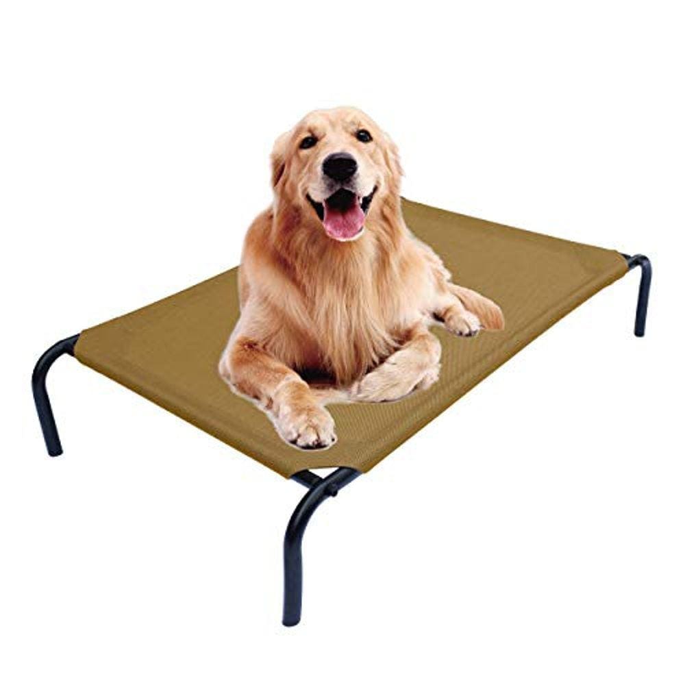 Cama para animais de estimação, berço de refrigeração elevado, 128 cm x 78 cm x 19,8 cm, marrom