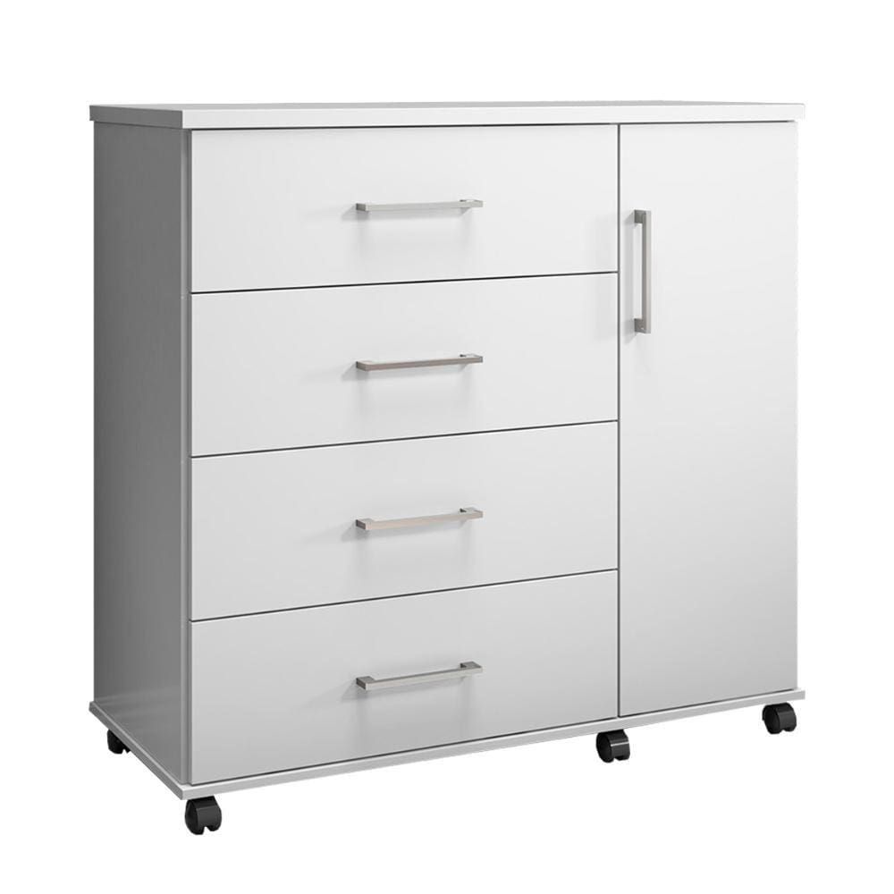 Cômoda Sapateira Belle 1,03 Organizadora 4 Gavetas Prateleira Nicho Interno - Branco - Lojas RPM