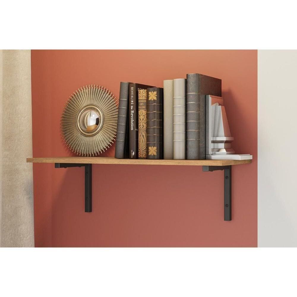 Prateleira Decorativa Quarto Bebê Industrial Li009 Freijo/preto - Kappesberg
