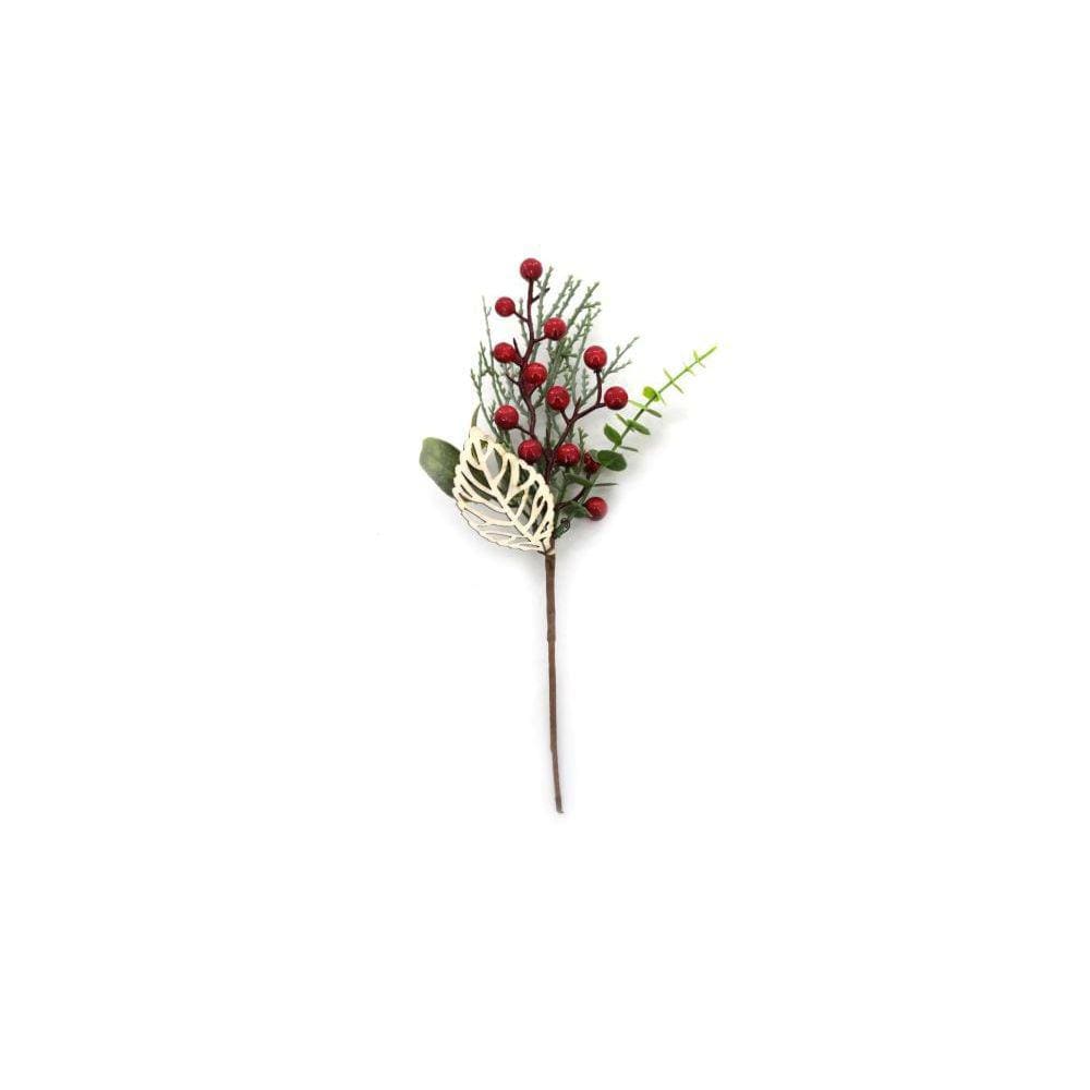 Enfeite de Natal Pick Frutos e Folhas Le 28cm
